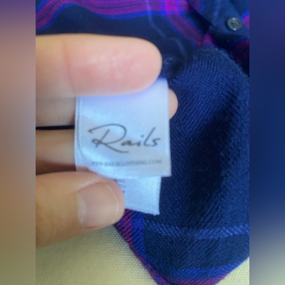 Rails Hunter Plaid Ultraviolet Button-Down LongSleeve SM - Picture 7 of 9